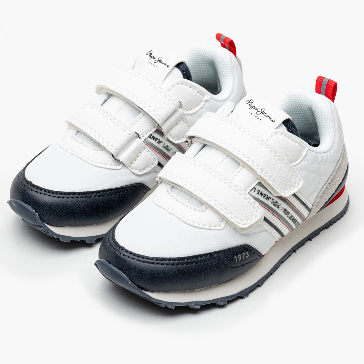Kids Casual Shoes Dublin.Half White ECOleather-Fabric Pepe Jeans Kids Casual Shoes Dublin.Half White ECOleather-Fabric Pepe Jeans