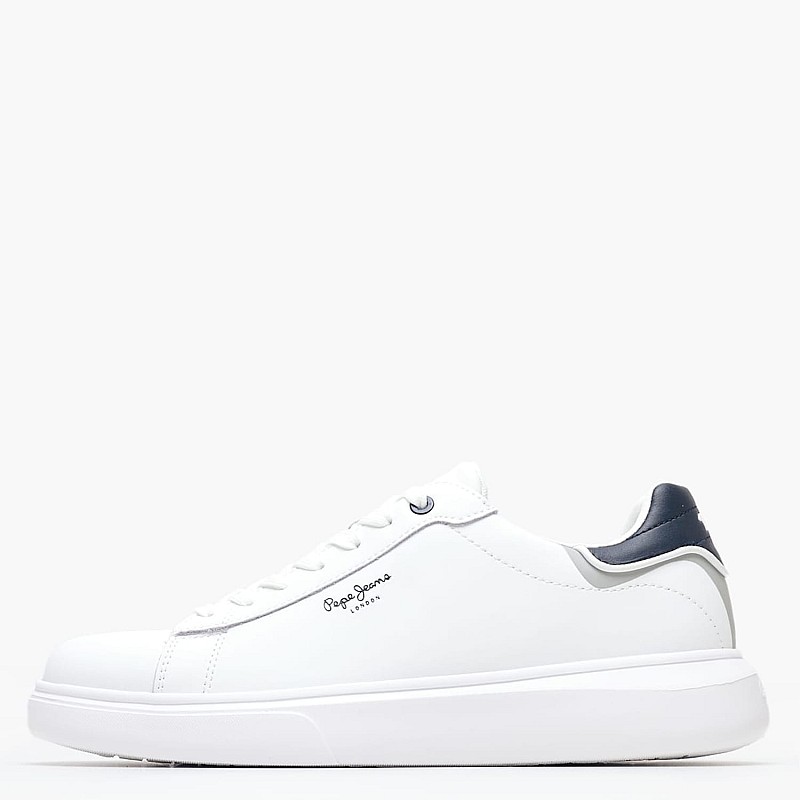 Men Casual Shoes Eaton.One White Leather Pepe Jeans