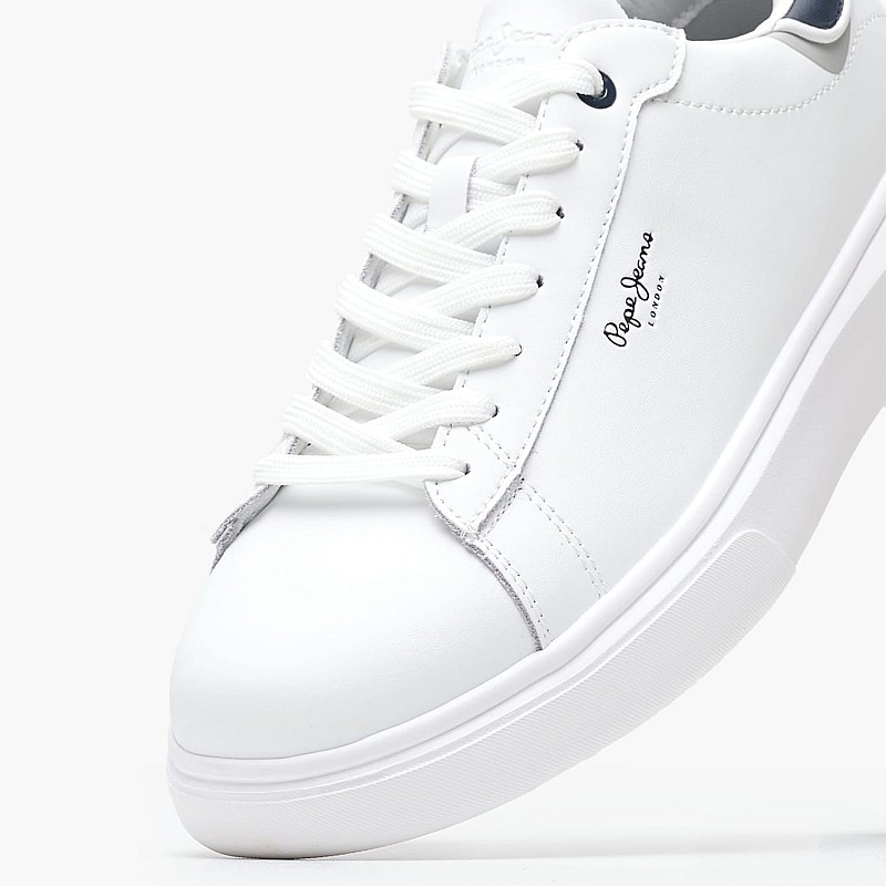 Men Casual Shoes Eaton.One White Leather Pepe Jeans