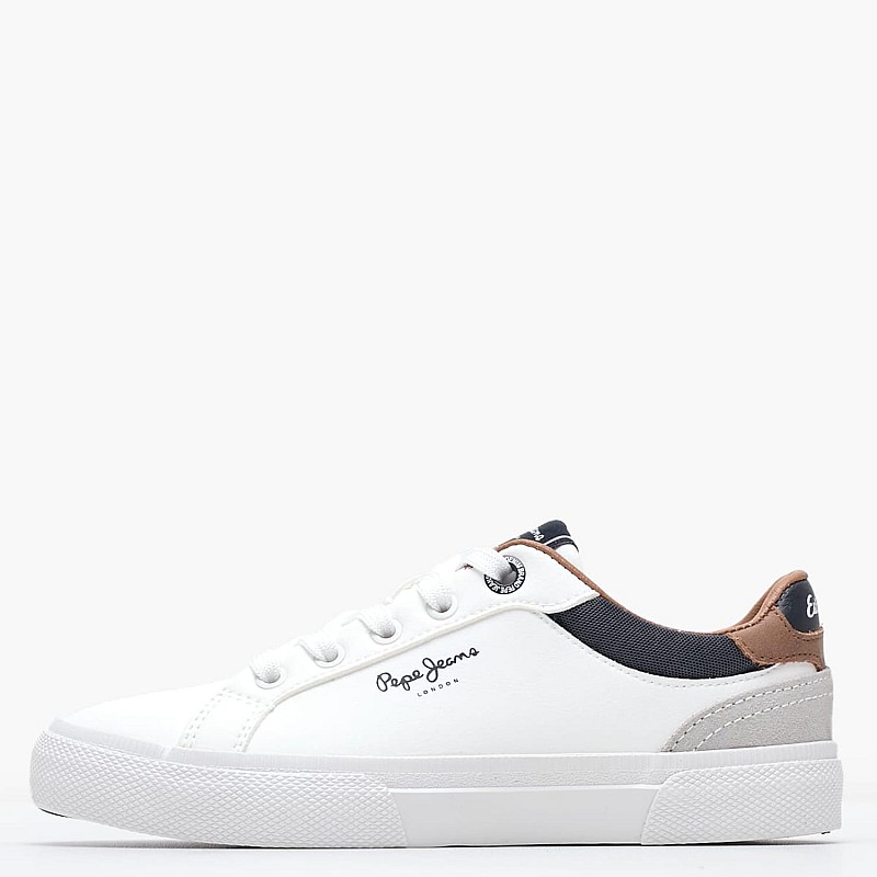 Kids Casual Shoes Kenton.Court.Boy White ECOleather Pepe Jeans