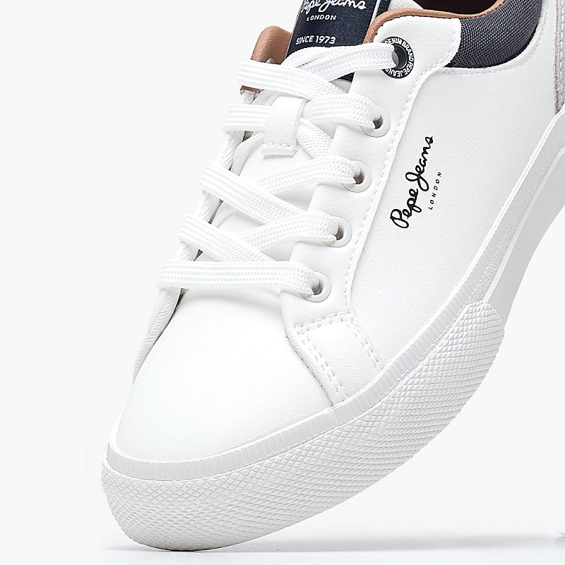 Kids Casual Shoes Kenton.Court.Boy White ECOleather Pepe Jeans