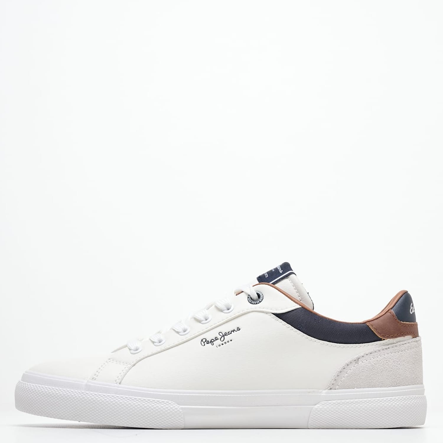 Ανδρικά Παπούτσια Casual Kenton.Court Άσπρο Δέρμα Καστόρι-ECOleather Pepe Jeans
