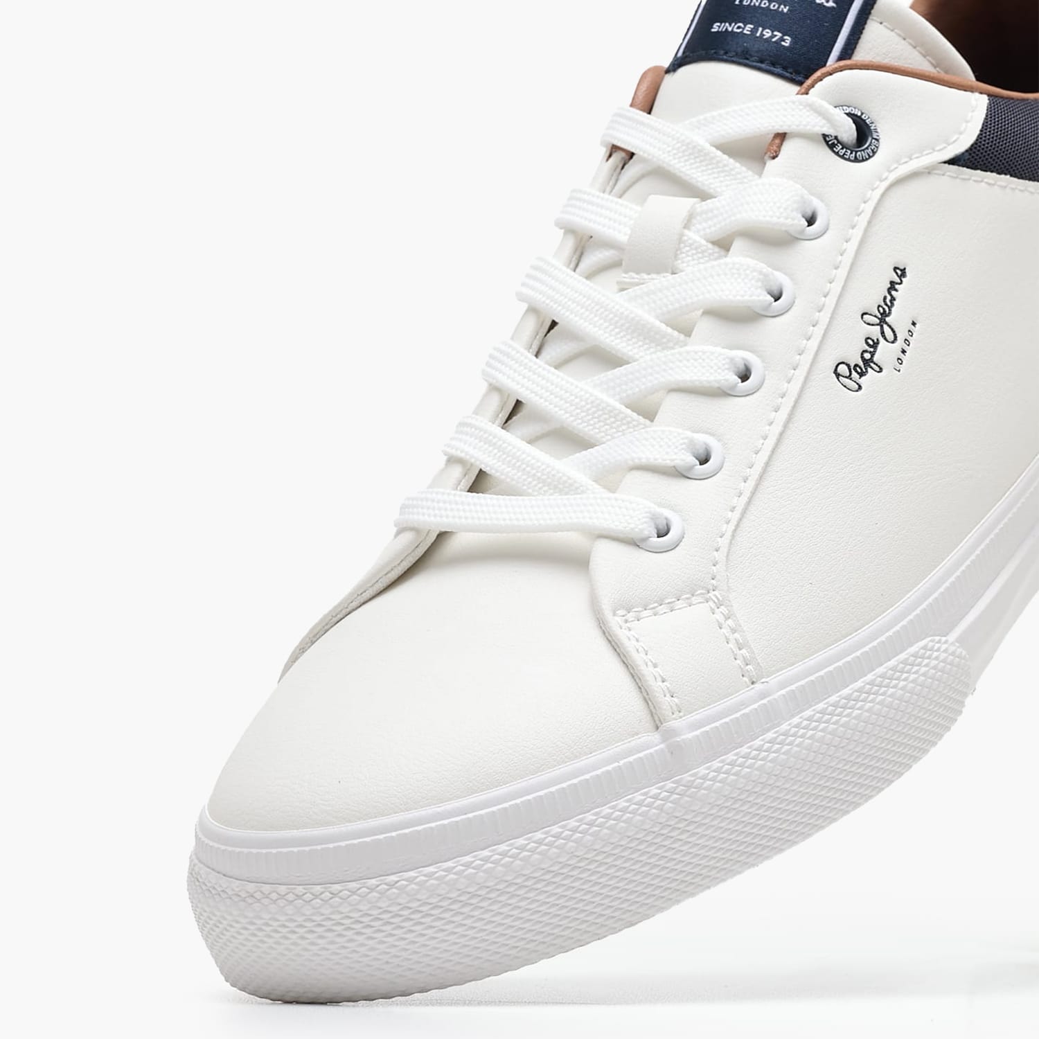 Ανδρικά Παπούτσια Casual Kenton.Court Άσπρο Δέρμα Καστόρι-ECOleather Pepe Jeans