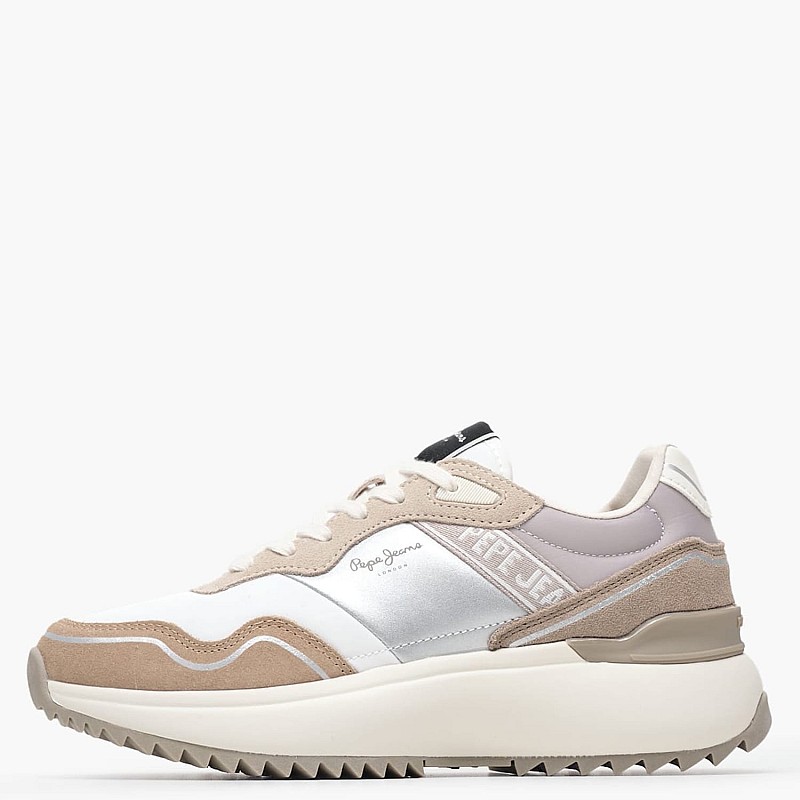 Women Casual Shoes Kim.Land Beige Leather-Fabric Pepe Jeans
