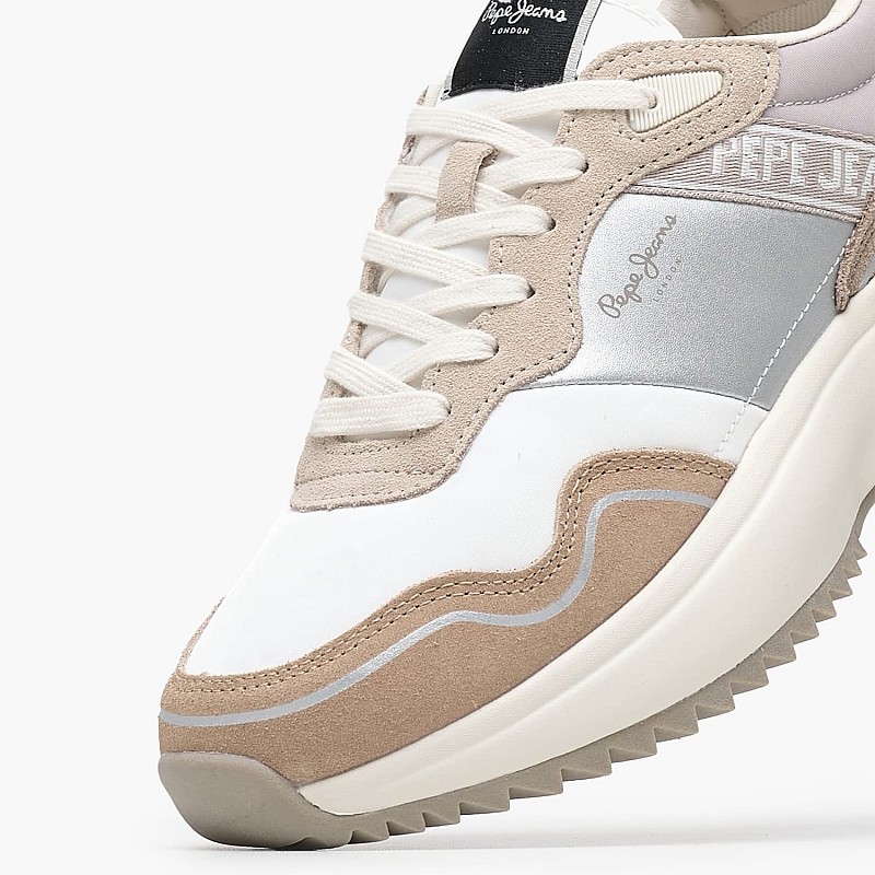 Women Casual Shoes Kim.Land Beige Leather-Fabric Pepe Jeans