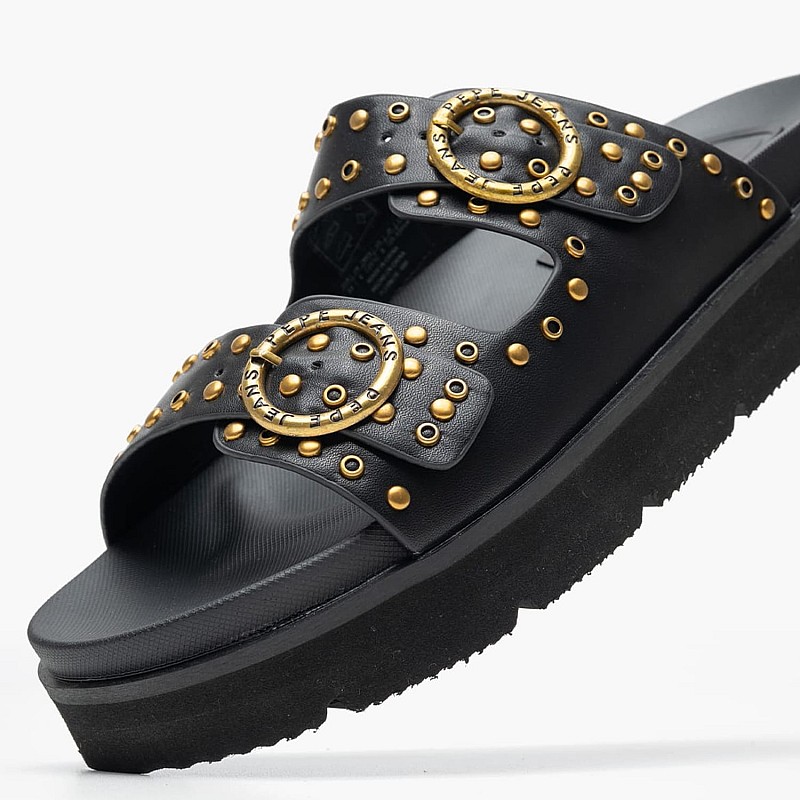 Γυναικεία Flats Pola.Buckle Μαύρο ECOleather Pepe Jeans