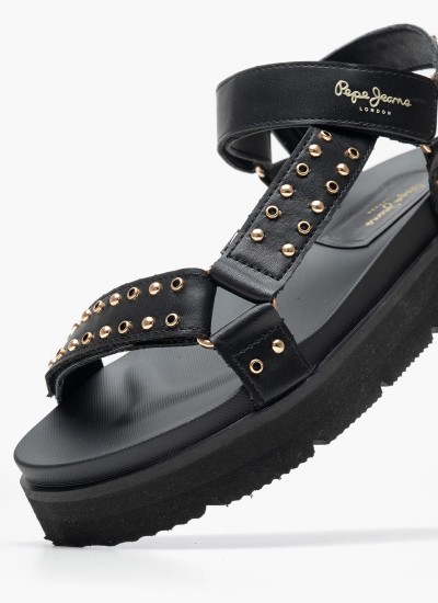 Γυναικείες Ζώνες Flora Μαύρο Δέρμα Pepe Jeans