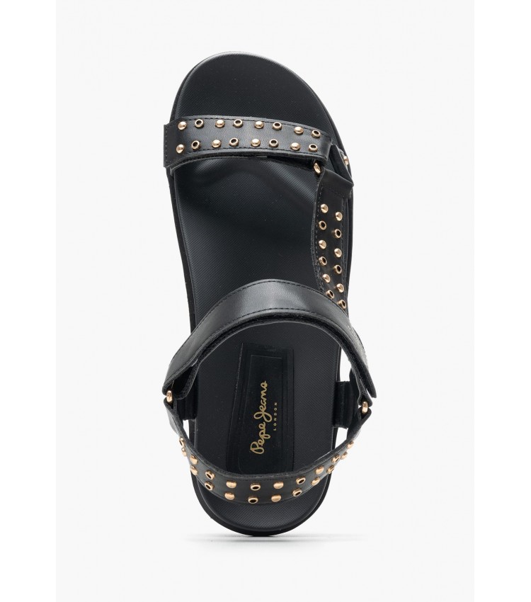Γυναικεία Flats Pola.Metal Μαύρο ECOleather Pepe Jeans