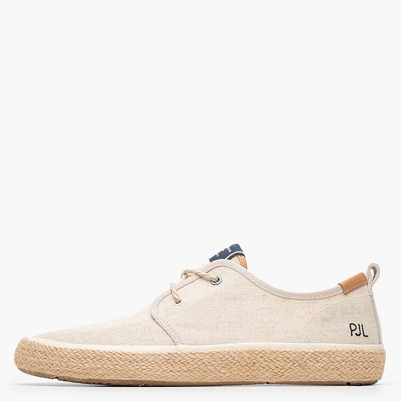 Ανδρικά Παπούτσια Casual Port.Linen Μπεζ Ύφασμα Pepe Jeans