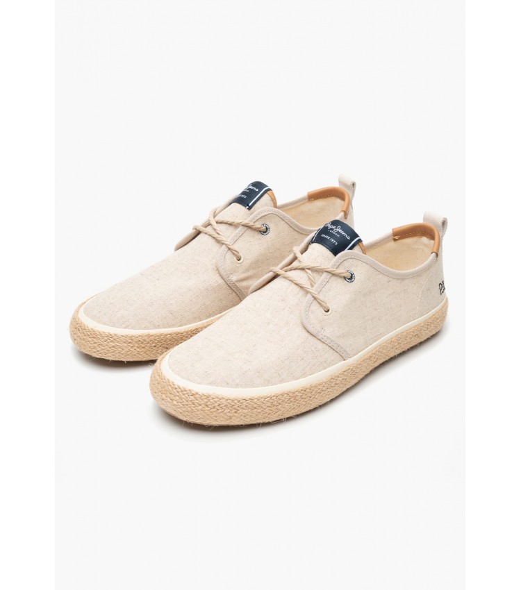 Ανδρικά Παπούτσια Casual Port.Linen Μπεζ Ύφασμα Pepe Jeans Ανδρικά Παπούτσια Casual Port.Linen Μπεζ Ύφασμα Pepe Jeans