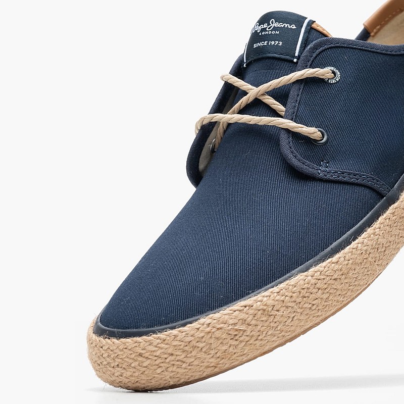 Men Casual Shoes Port.Tourists Blue Fabric Pepe Jeans