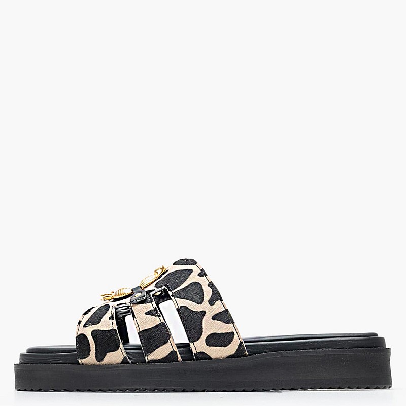 Women Flats 12304.Pn Leopard Pony Mourtzi