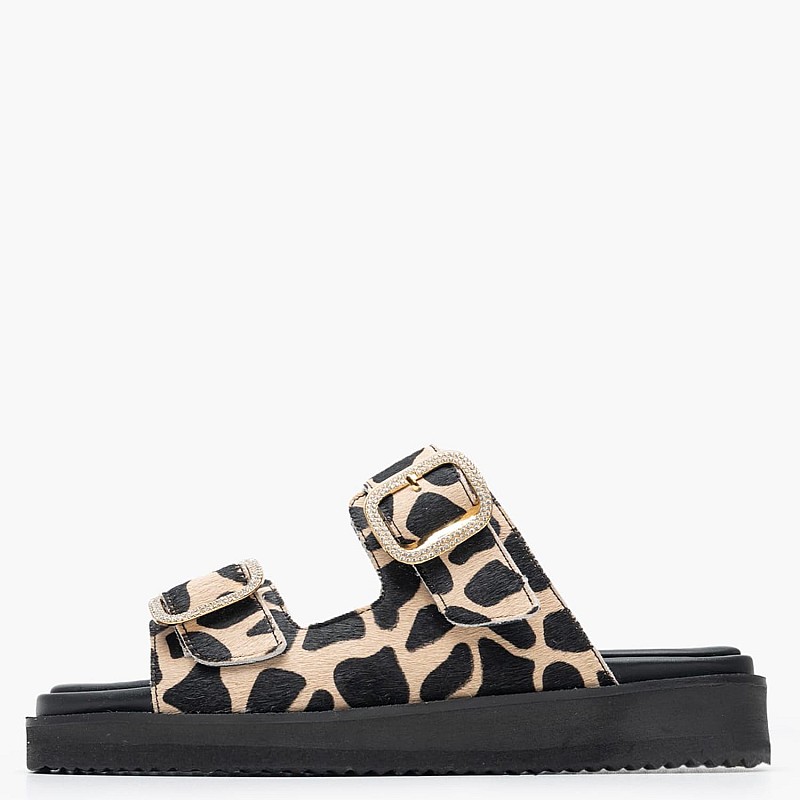 Γυναικεία Flats 12305.Pn Leopard Pony Mourtzi