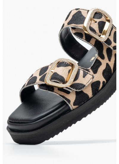 Women Flats 12305.Pn Leopard Pony Mourtzi