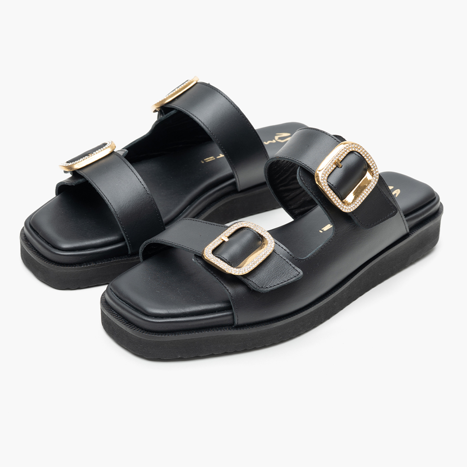 Γυναικεία Flats 12305 Μαύρο Δέρμα Mourtzi