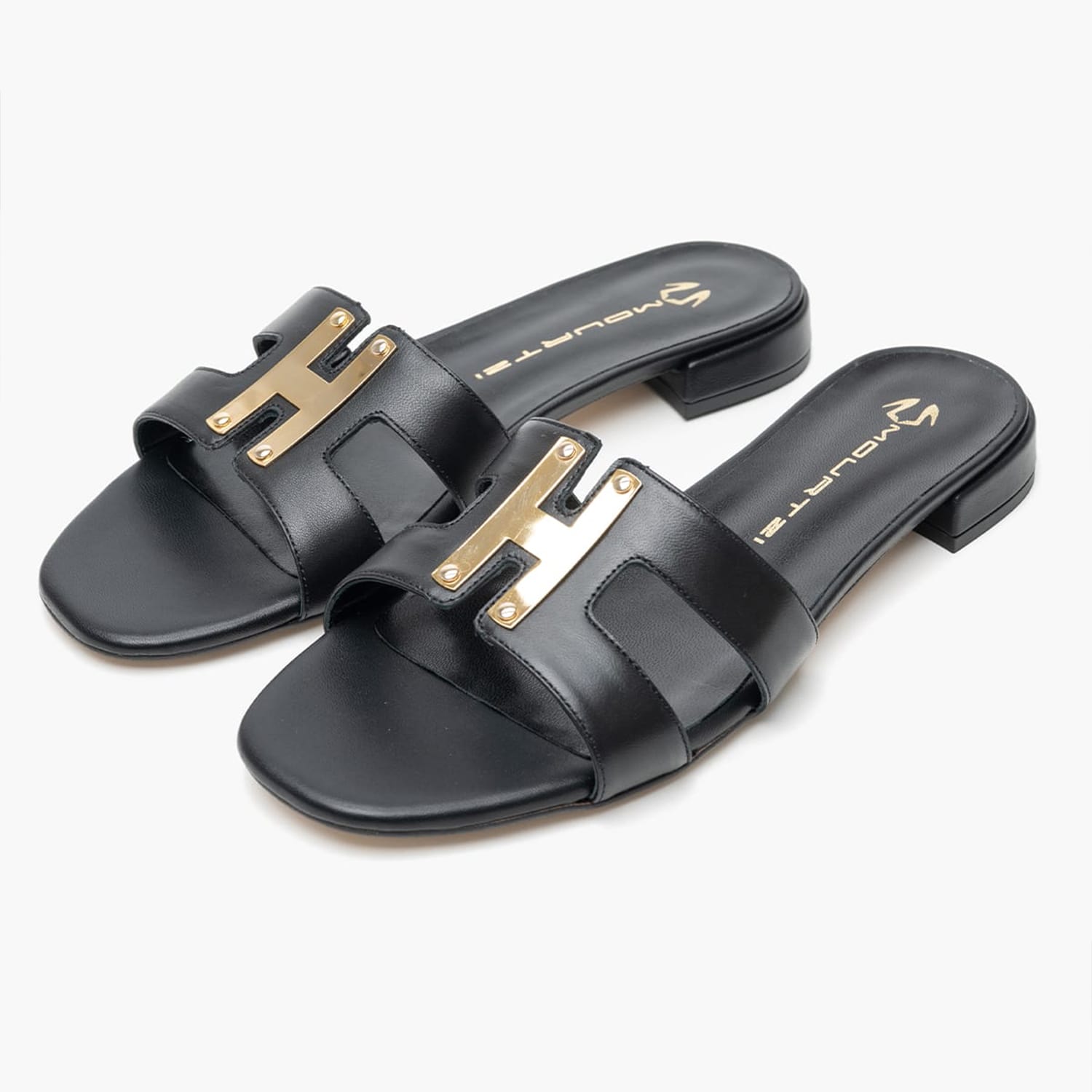 Women Flats 16203 Black Leather Mourtzi Women Flats 16203 Black Leather Mourtzi