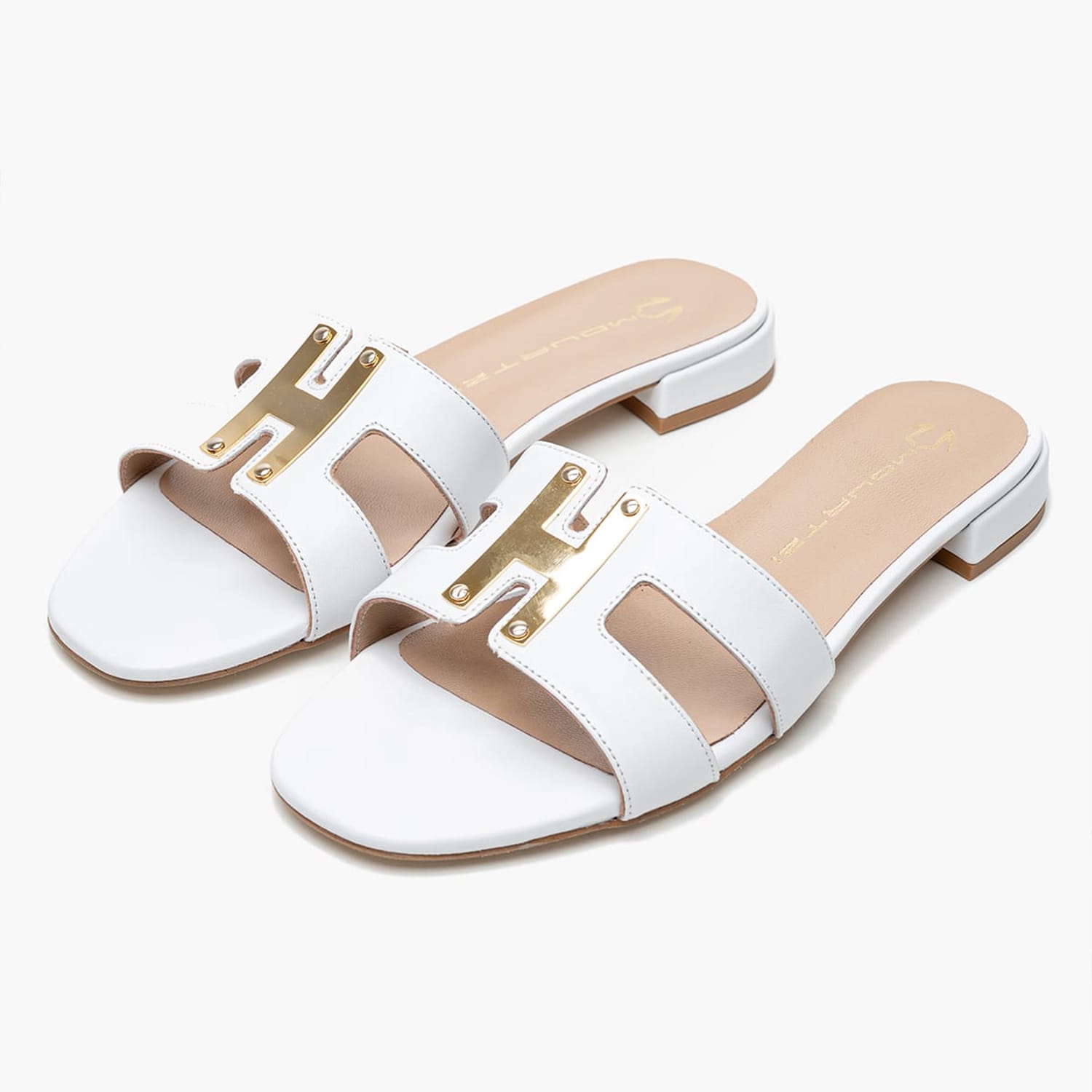 Women Flats 16203 White Leather Mourtzi Women Flats 16203 White Leather Mourtzi