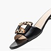 Women Flats 25604 Black Leather Mourtzi