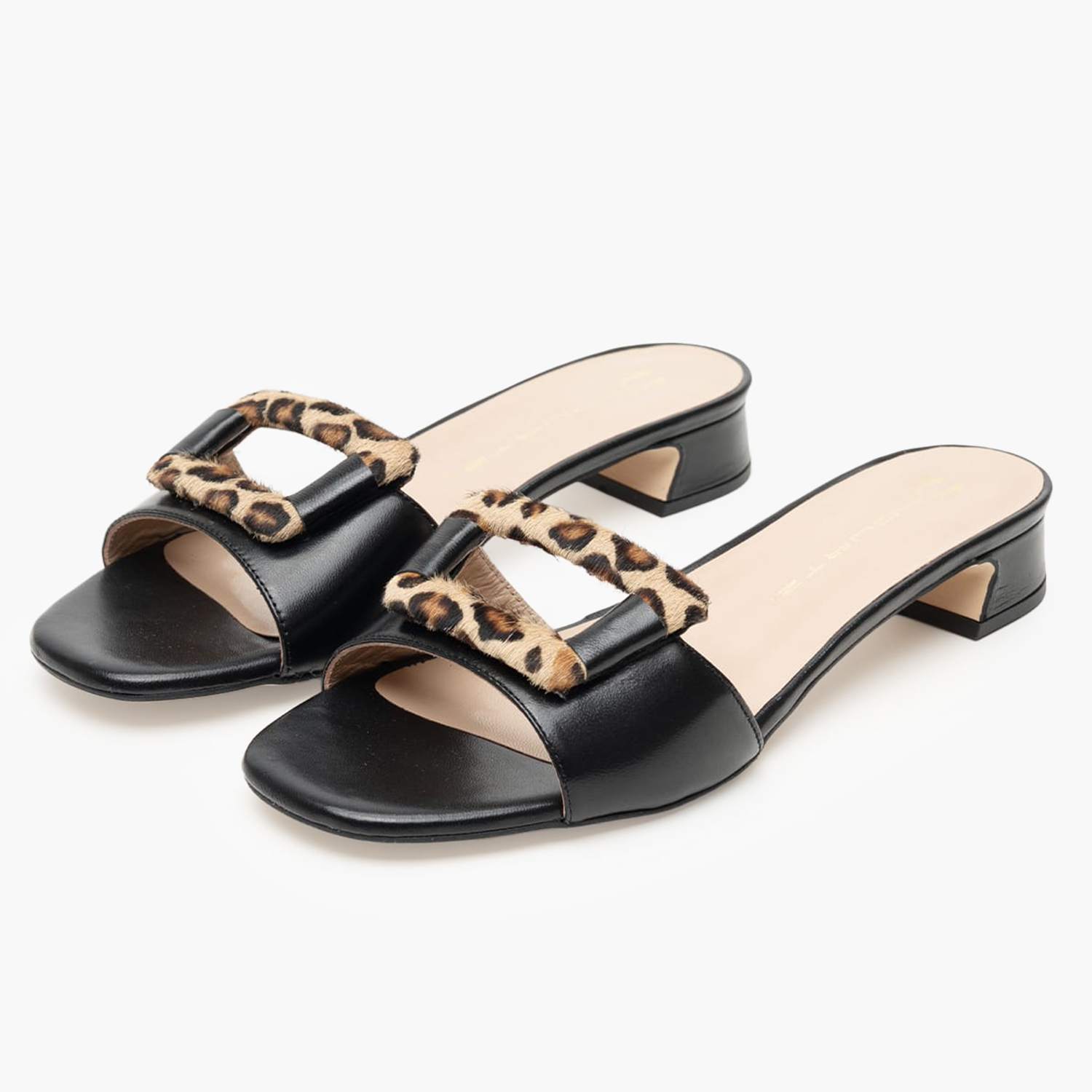 Women Flats 25604 Black Leather Mourtzi