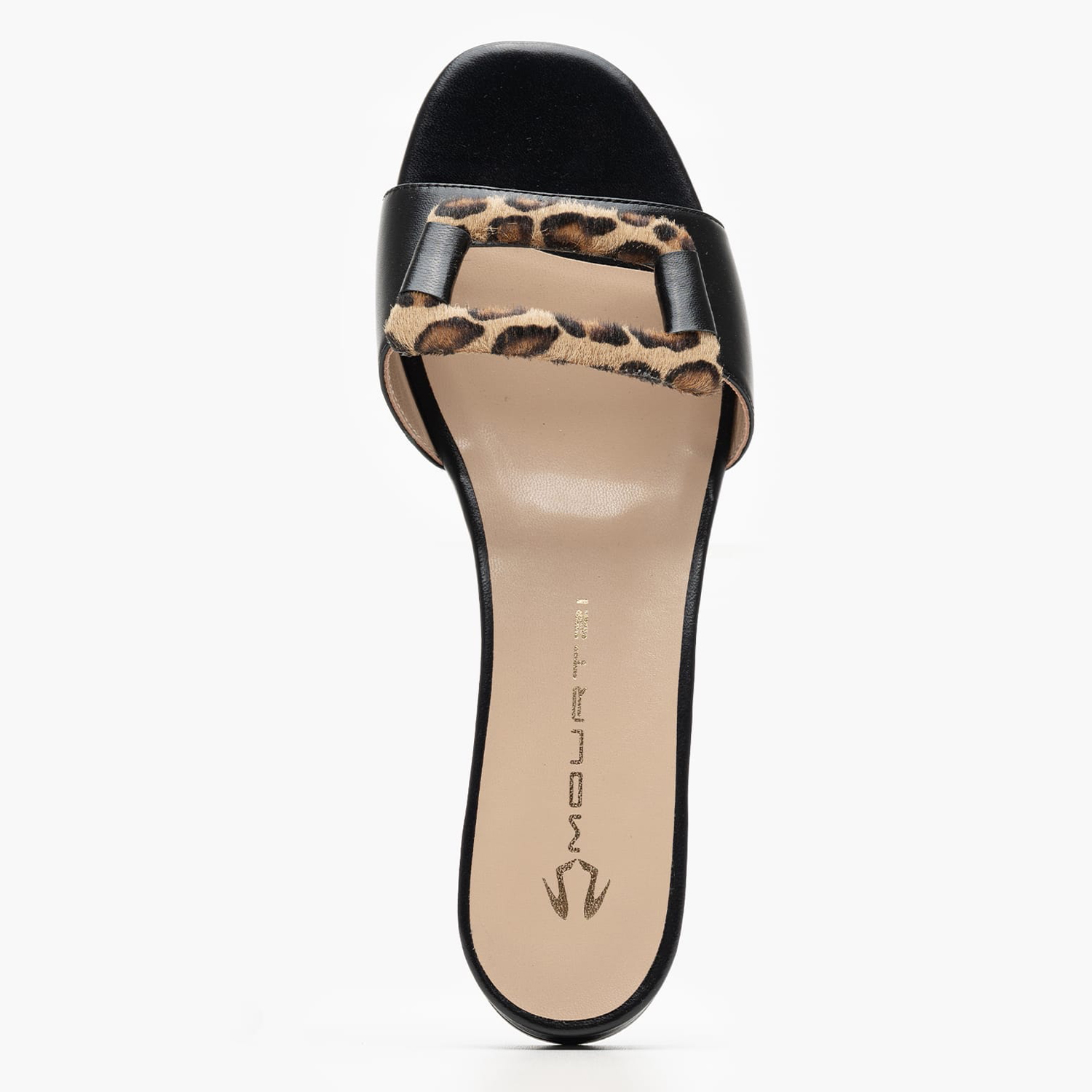 Women Flats 25604 Black Leather Mourtzi
