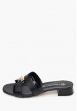 Women Flats 256K13.D Black Leather Mourtzi