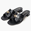 Women Flats 256K13.D Black Leather Mourtzi
