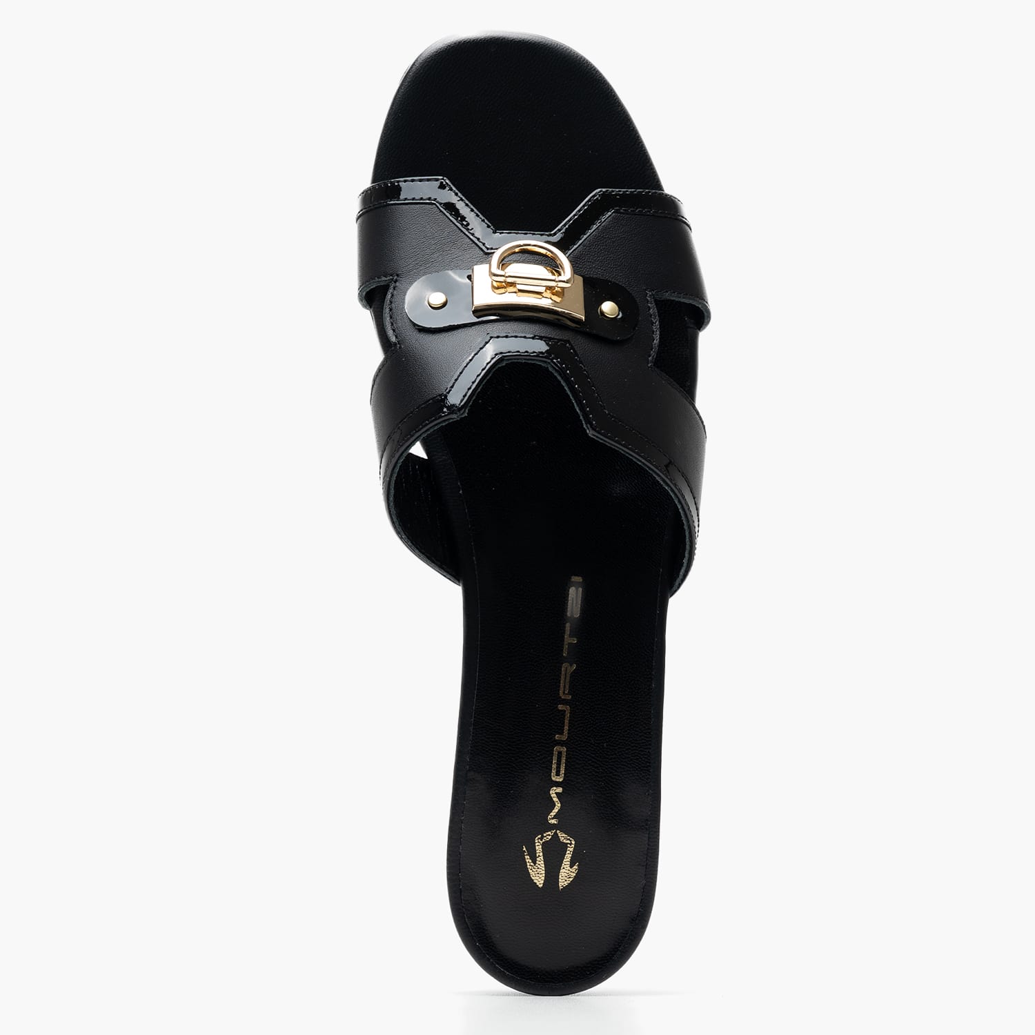Women Flats 256K13.D Black Leather Mourtzi
