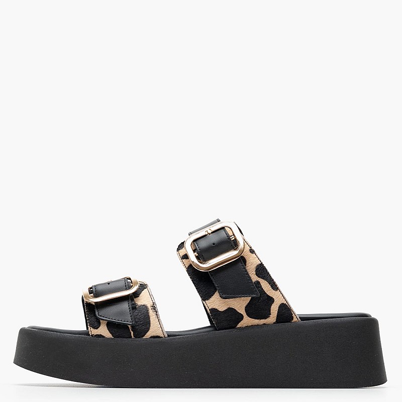 Women Platforms Low 50003 Leopard Leather Mourtzi