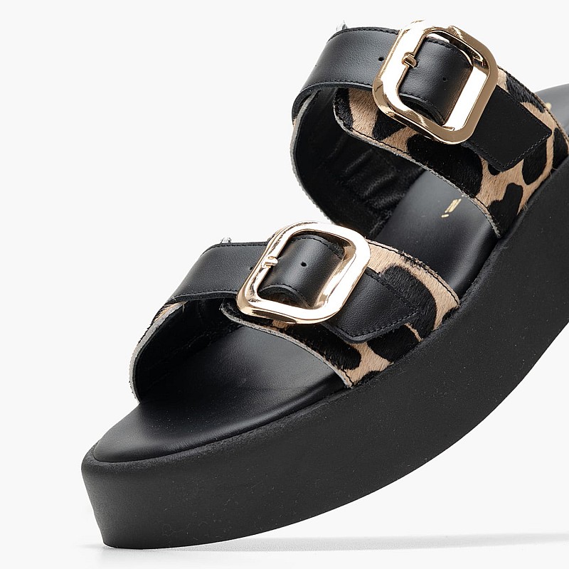 Women Platforms Low 50003 Leopard Leather Mourtzi