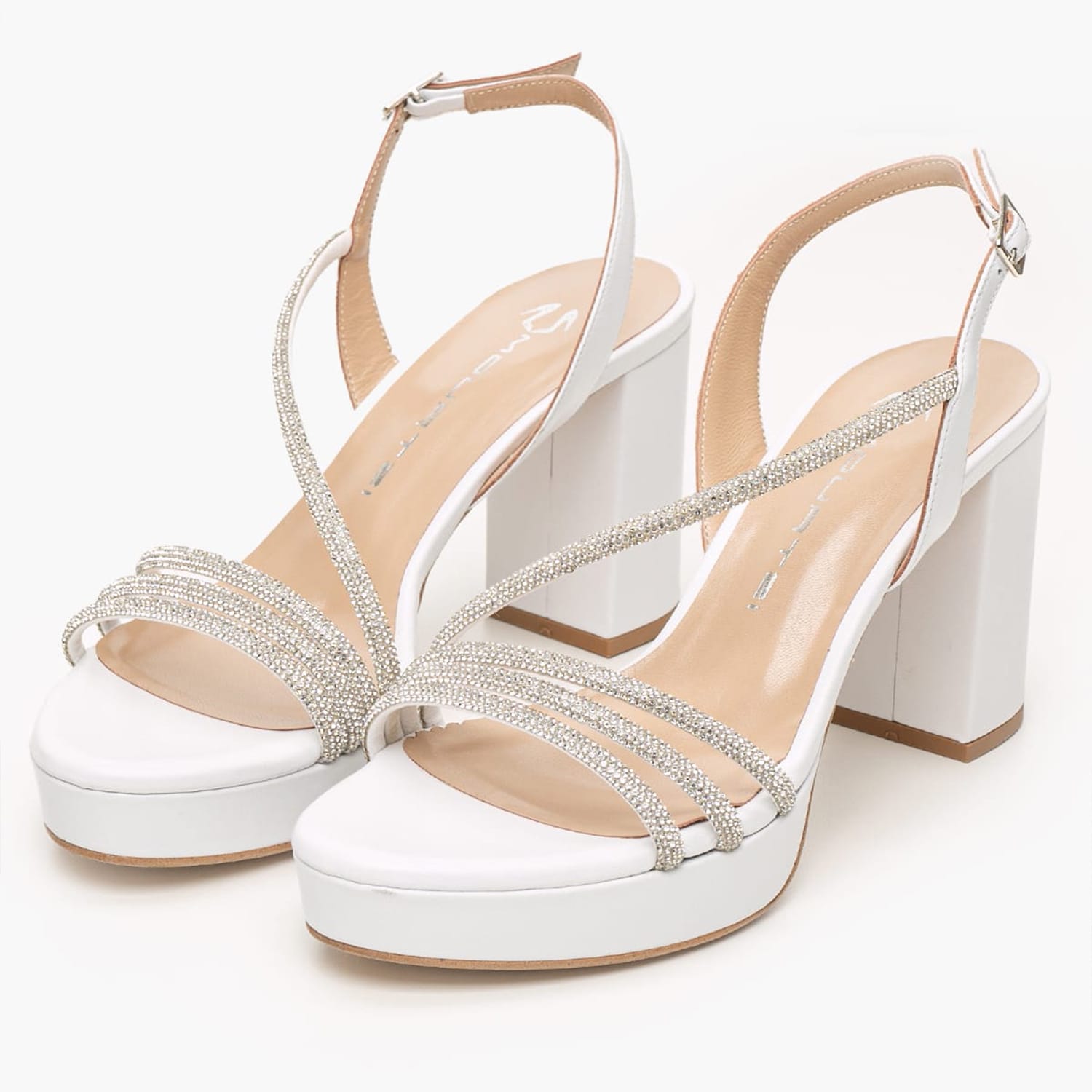 Women Sandals 553F20 White Leather Mourtzi Women Sandals 553F20 White Leather Mourtzi
