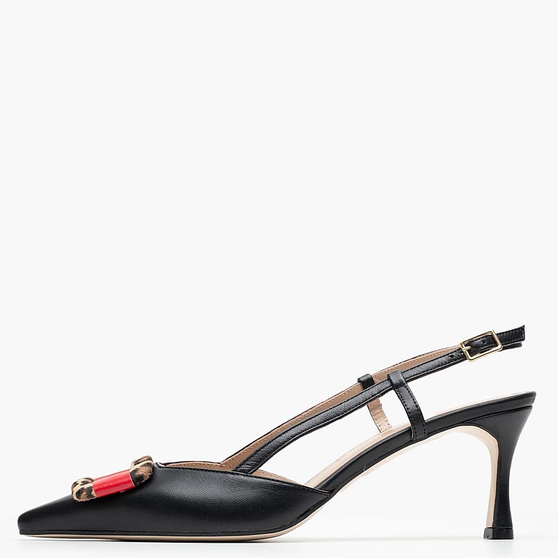 Women Pumps & Peeptoes Low 56108 Black Leather Mourtzi