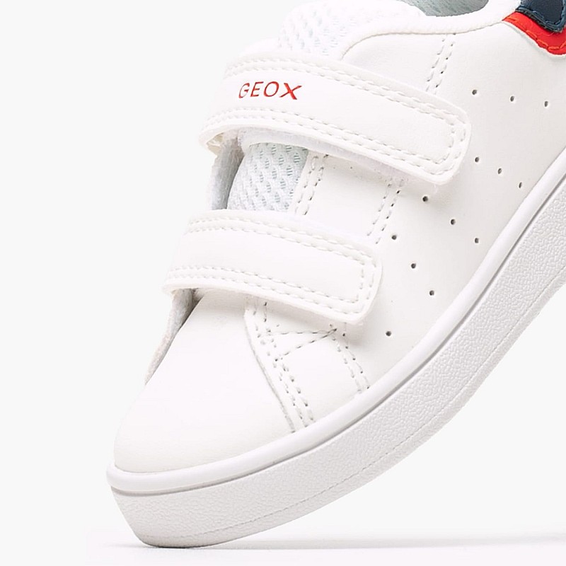 Kids Casual Shoes B.Eclyper White ECOleather-Fabric Geox