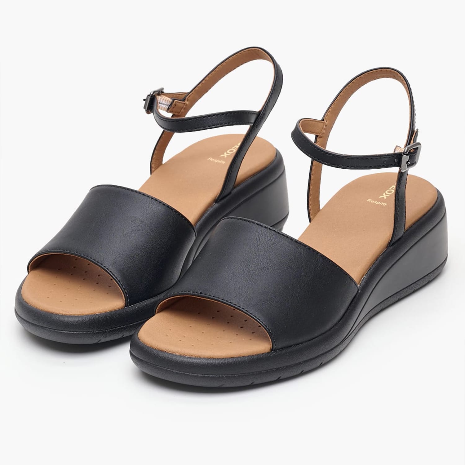 Women Platforms Low D.Meliconia Black ECOleather Geox Women Platforms Low D.Meliconia Black ECOleather Geox
