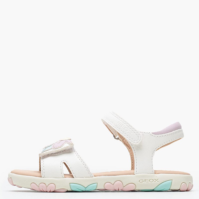 Kids Flip Flops & Sandals Haiti.Comf White ECOleather Geox