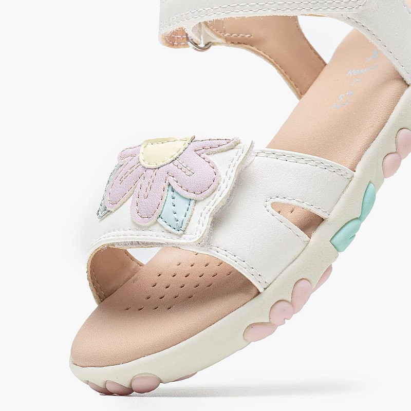 Kids Flip Flops & Sandals Haiti.Comf White ECOleather Geox