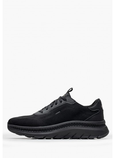 Ανδρικά Παπούτσια Casual U.Spherica.E Μαύρο Δέρμα Geox