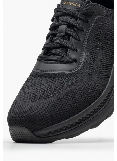 Ανδρικά Παπούτσια Casual Spherica.Actif.X Μαύρο Ύφασμα Geox