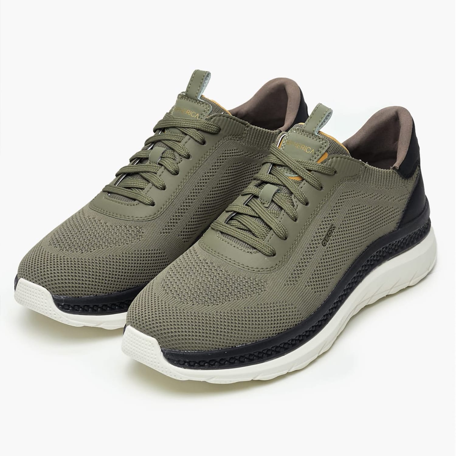 Ανδρικά Παπούτσια Casual Spherica.Actif.X Χακί Ύφασμα Geox Ανδρικά Παπούτσια Casual Spherica.Actif.X Χακί Ύφασμα Geox