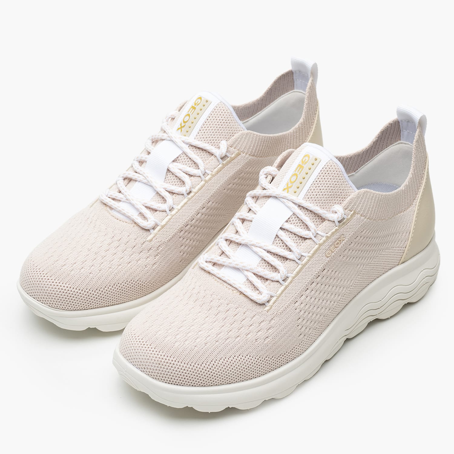 Women Casual Shoes Spherica.A Beige Fabric Geox