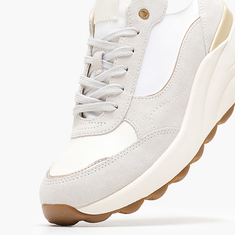 Women Casual Shoes Spherica.Ec13 White Leather Geox