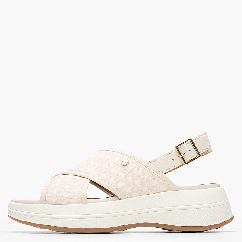 Women Platforms Low Spherica.Plat Beige Leather Geox