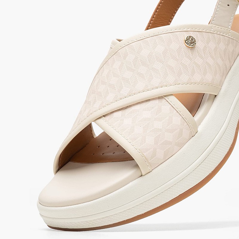 Women Platforms Low Spherica.Plat Beige Leather Geox
