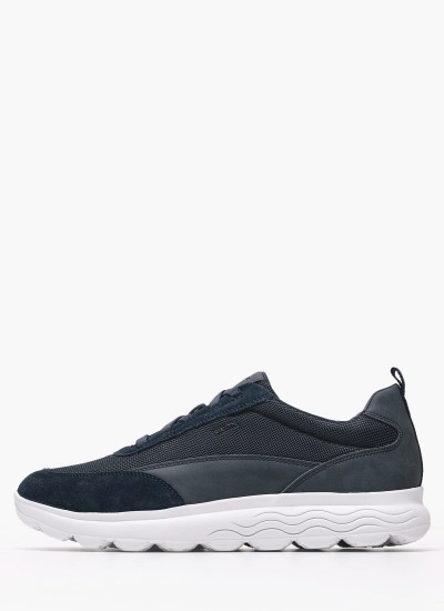 Ανδρικά Παπούτσια Casual U.Spherica.E Μαύρο Δέρμα Geox