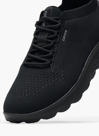 Ανδρικά Παπούτσια Casual U.Spherica.E Μαύρο Δέρμα Geox