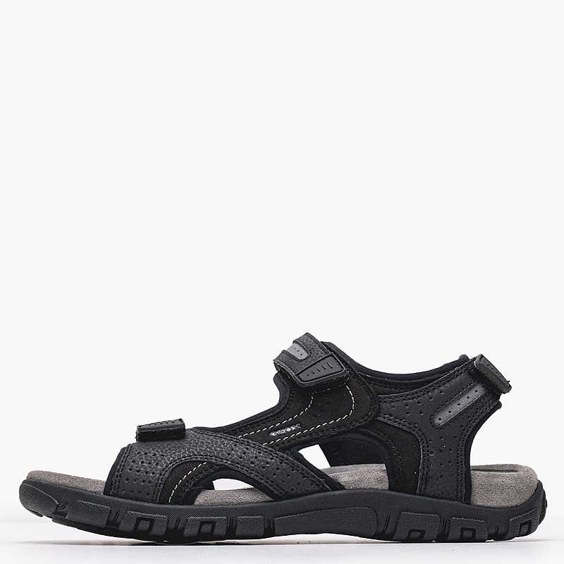 Men Flip Flops & Sandals Strada.D Black ECOleather Geox