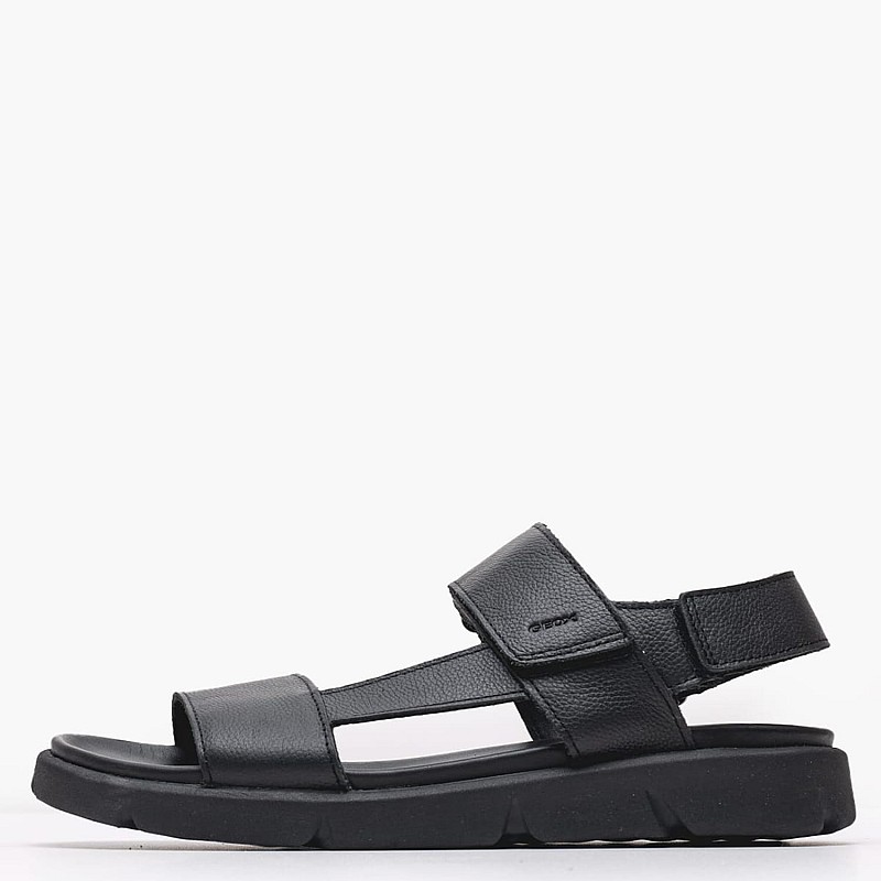 Men Flip Flops & Sandals U.Xand Black Leather Geox