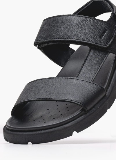 Ανδρικά Παπούτσια Casual U.Spherica.E Μαύρο Δέρμα Geox