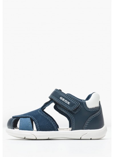 Παιδικές Σαγιονάρες & Πέδιλα Zapito.Sand Μπλε ECOleather-Ύφασμα Geox