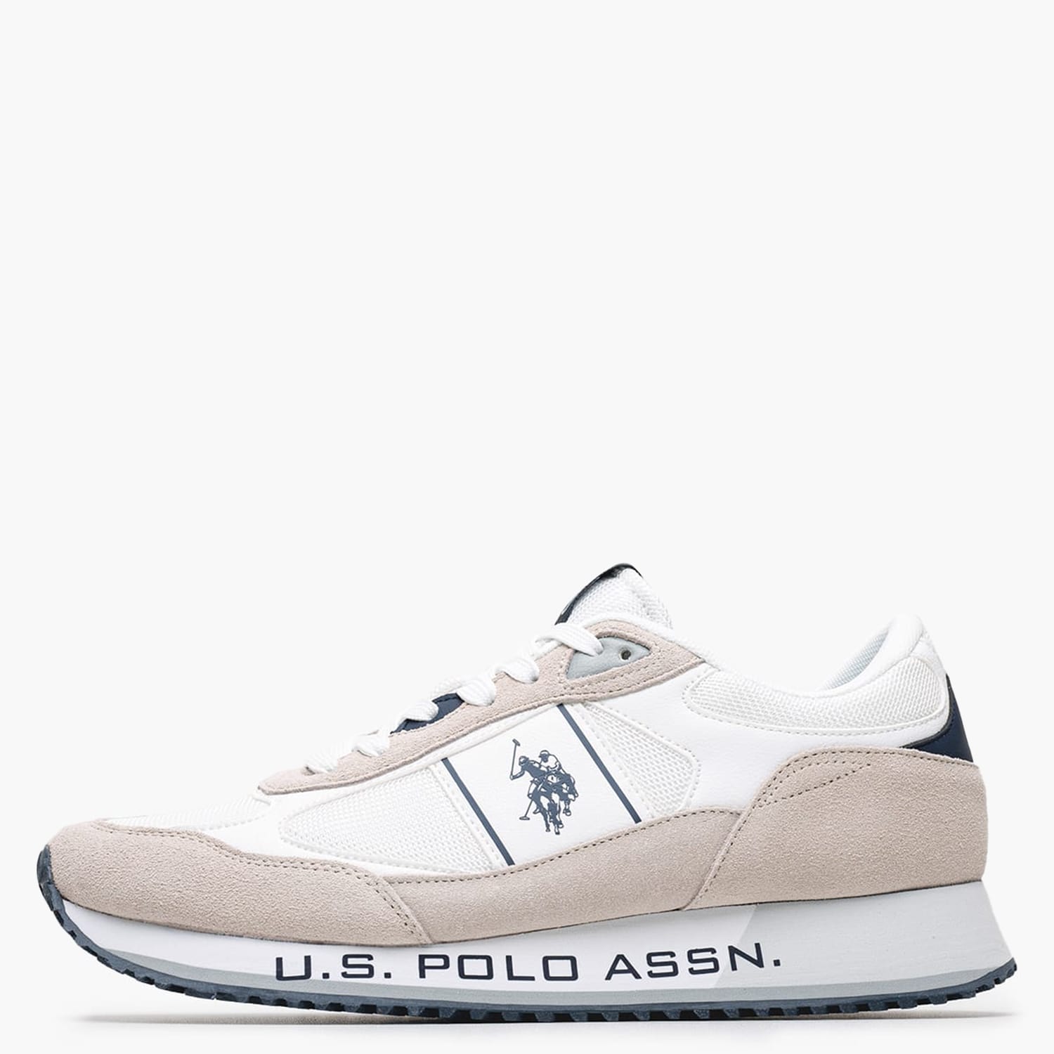 Ανδρικά Παπούτσια Casual Cleef007A Άσπρο Δέρμα Καστόρι-Ύφασμα U.S. Polo Assn.