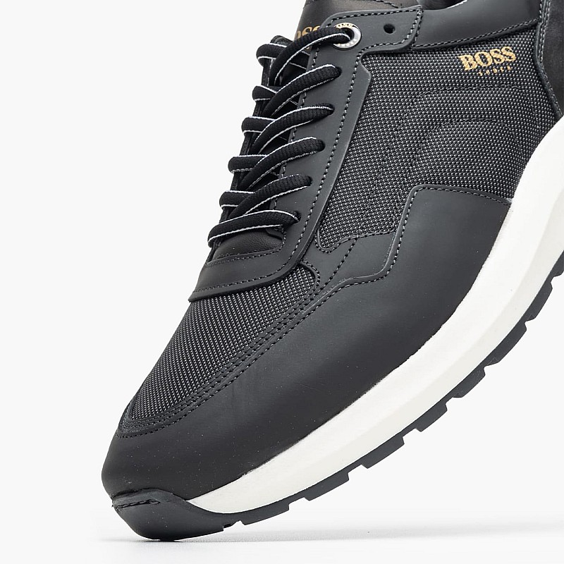 Ανδρικά Παπούτσια Casual B190.M Μαύρο Δέρμα-Ύφασμα Boss shoes